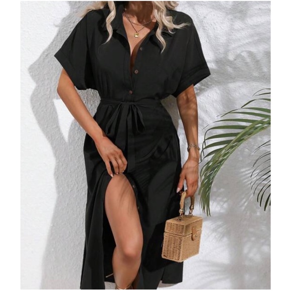 Bellanblue Dresses & Skirts - Boho Black Button down Dress